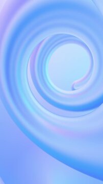 3D Loop Animation - Abstract Spiral Tunnel Background with Iridescent Blue and Purple Colors
