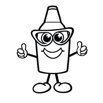 recommend clip art: Cool Thumbs-Up Bottle Character with Sunglasses