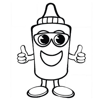 recommend clip art: Cool Thumbs-Up Bottle Character with Sunglasses