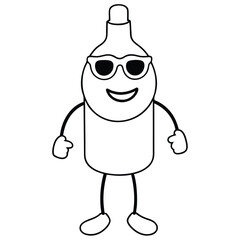 Cool Thumbs-Up Bottle Character with Sunglasses
