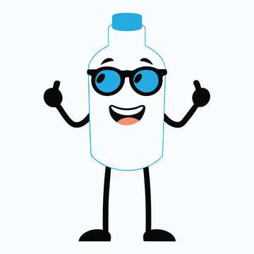 recommend clip art: Cool Thumbs-Up Bottle Character with Sunglasses