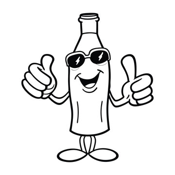 recommend clip art: Cool Thumbs-Up Bottle Character with Sunglasses