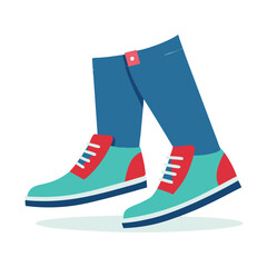 jeans shoes vector art illustration isolated white background