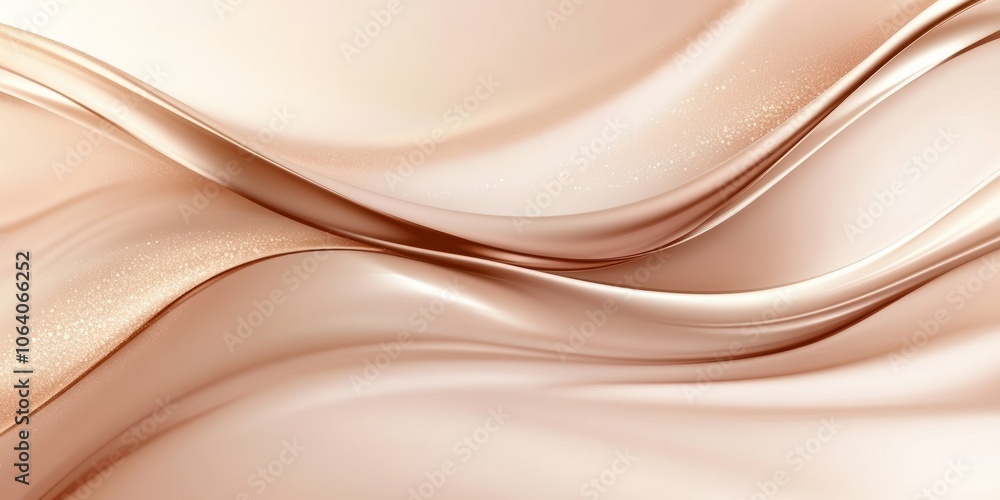 Aufkleber liquid-like 3d abstract rose-gold surface with smooth curves and a soft warm gradient against a defo