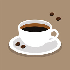 Minimalist Coffee Cup Vector Illustration isolated white background