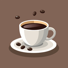 Minimalist Coffee Cup Vector Illustration isolated white background