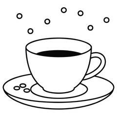 Minimalist Coffee Cup Vector Illustration isolated white background