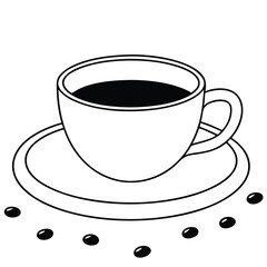 Minimalist Coffee Cup Vector Illustration isolated white background
