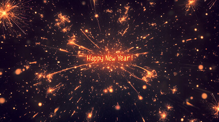 Happy New Year Sparkler Fireworks Celebration Background