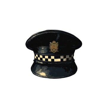 British Police Officer Cap - Black Wool/Melton Top Hat, Authentic UK Police Style 10 thumbnail image