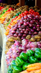fresh vegetables on a farmer market at zanzibar