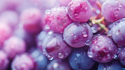 fresh grapes with dew