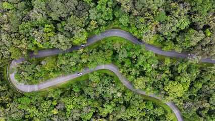 Fototapeta premium Morretes Parana. Estrada Da Graciosa At Morretes In Parana Brazil. Historical Road. Winding Landscape. Travel Destination. Estrada Da Graciosa At Morretes In Parana Brazil. Vacation Tourism.