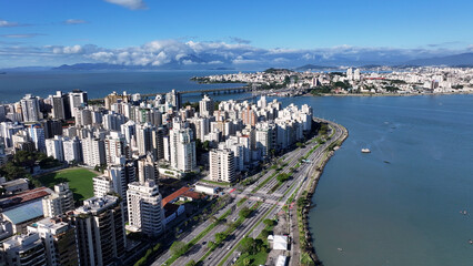 Obraz premium North Coast At Florianopolis In Santa Catarina Brazil. Coast City. Downtown District. Cityscape Scenery. North Coast At Florianopolis In Santa Catarina Brazil. Tourism Landmark.