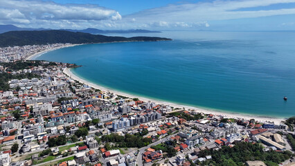 Bombinhas Skyline At Bombinhas In Santa Catarina Brazil. Beach Skyline. Nature Landscape. Summer Travel. Bombinhas Skyline At Bombinhas In Santa Catarina Brazil. Tropical Scenery.