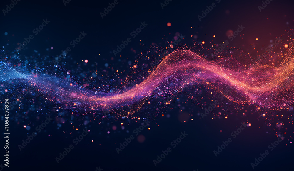 Poster abstract particle tech creates modern backgrounds flyers brochures flowing dot patterns