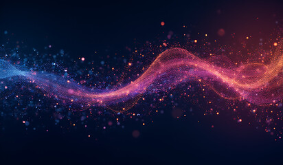 Obraz premium abstract particle tech creates modern backgrounds flyers brochures flowing dot patterns