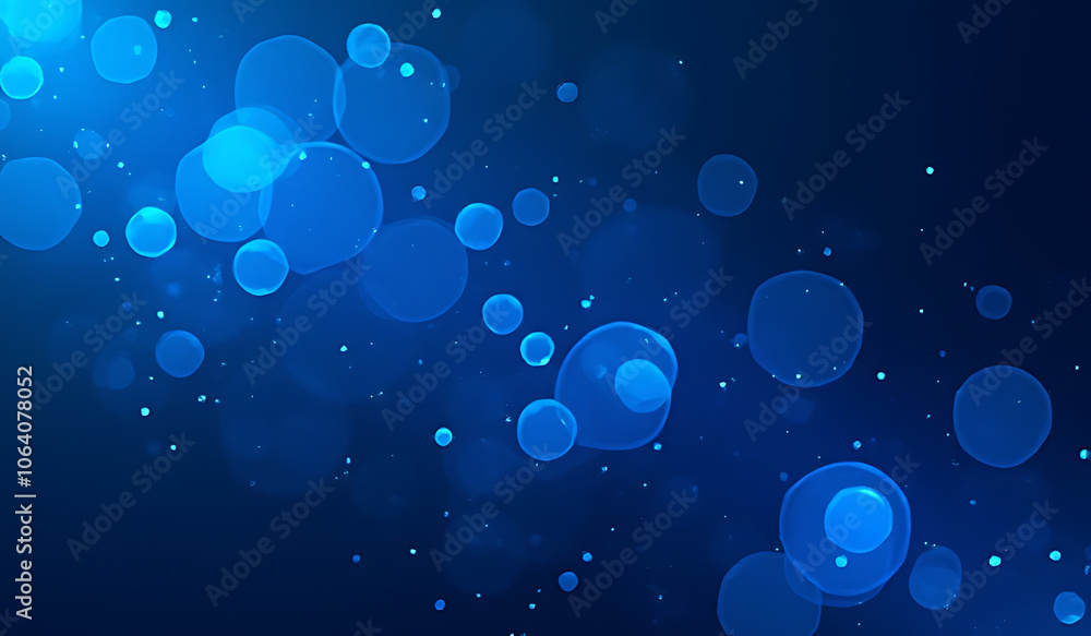 Poster blue abstract circles digital background convey modern concepts vibrant colors clean lines high tech