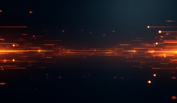 futuristic dark background features glowing orange lines suitable technology design projects