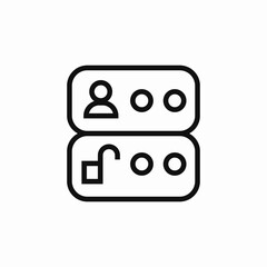 server user lock icon sign vector