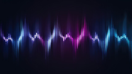 An abstract digital soundwave graphic in vibrant shades of blue and purple, evoking an energetic and modern feel, perfect for music or technology themes.