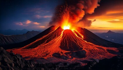 volcan en erupci&oacute;n