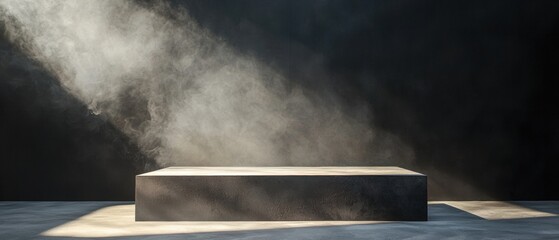 A black square with a white outline is lit by sunlight