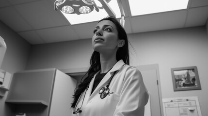 Confident Female Doctor in Clinical Setting