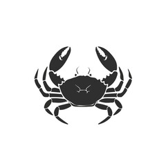 2D flat vector illustration crab icon isolated on a white background.