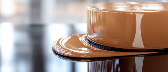 A brown cake with a brown hat on top of it