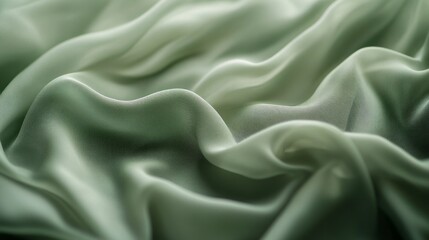Obraz premium Soft green fabric with gentle folds and smooth texture.