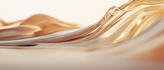 A gold and silver wave with a white background