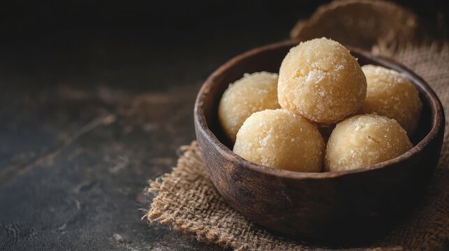 Traditional Indian bundi laddu dessert prepared for festivals.