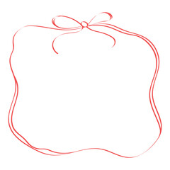 Hand drawn square ribbon and bow text frame