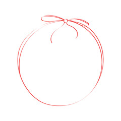 Round hand drawn ribbon and bow text frame