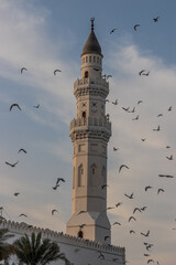 Minaret of Quba mosque in Medina, Saudi Arabia