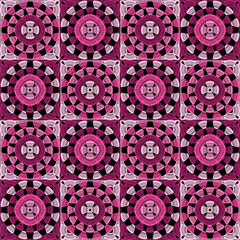 Pattern with crochet granny square with flowers wallpaper handmade decorative art design print	