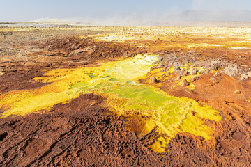 The surreal volcanic landscape of Dallol in the Danakil Depression, Ethiopia