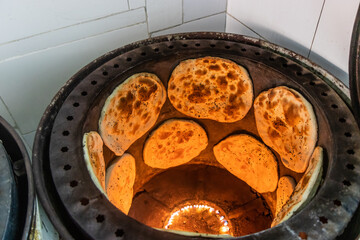 JEDDAH, SAUDI ARABIA - NOVEMBER 15, 2021: Bread oven in a bakery in Al Balad,  historic center of...
