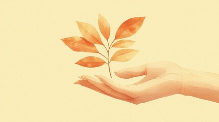 Empower your goals with a flat design illustration of a hand offering a growth symbol