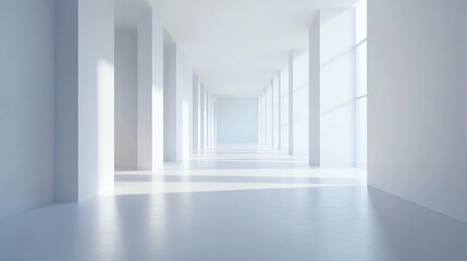 Fototapeta premium Modern gallery space with soft natural lighting