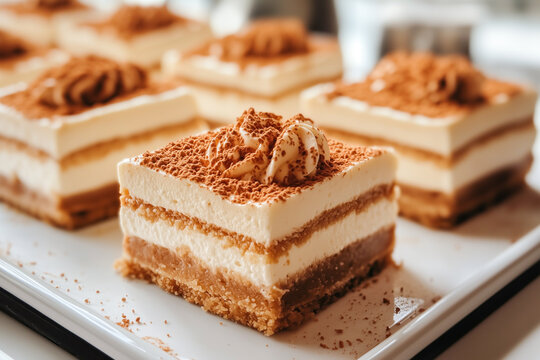 Creamy biscoff cheesecake slice with whipped topping