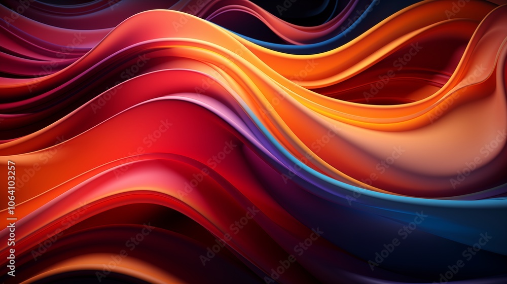 Poster vibrant and fluid wavy lines flow seamlessly across the frame, creating a bold and captivating abstr