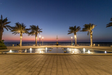 Night view of corniche promenade in Jeddah, Saudi Arabia © Matyas Rehak