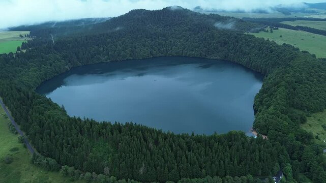 drone video Pavin lake france europe