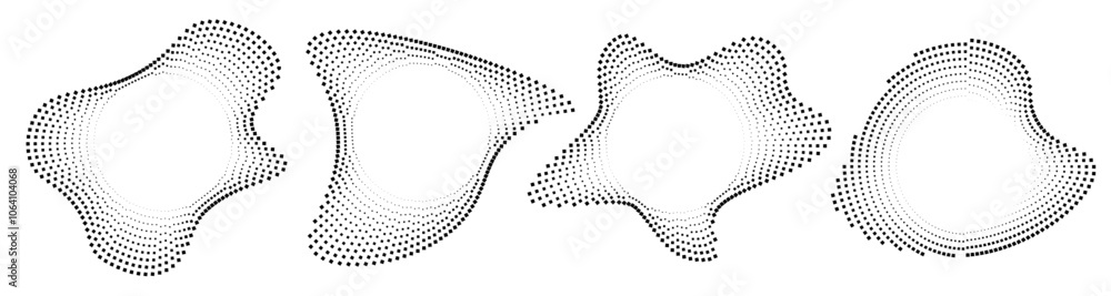 Poster music sound waves circles set. equalizers vector icon design set. ai symbol. circular audio radial s
