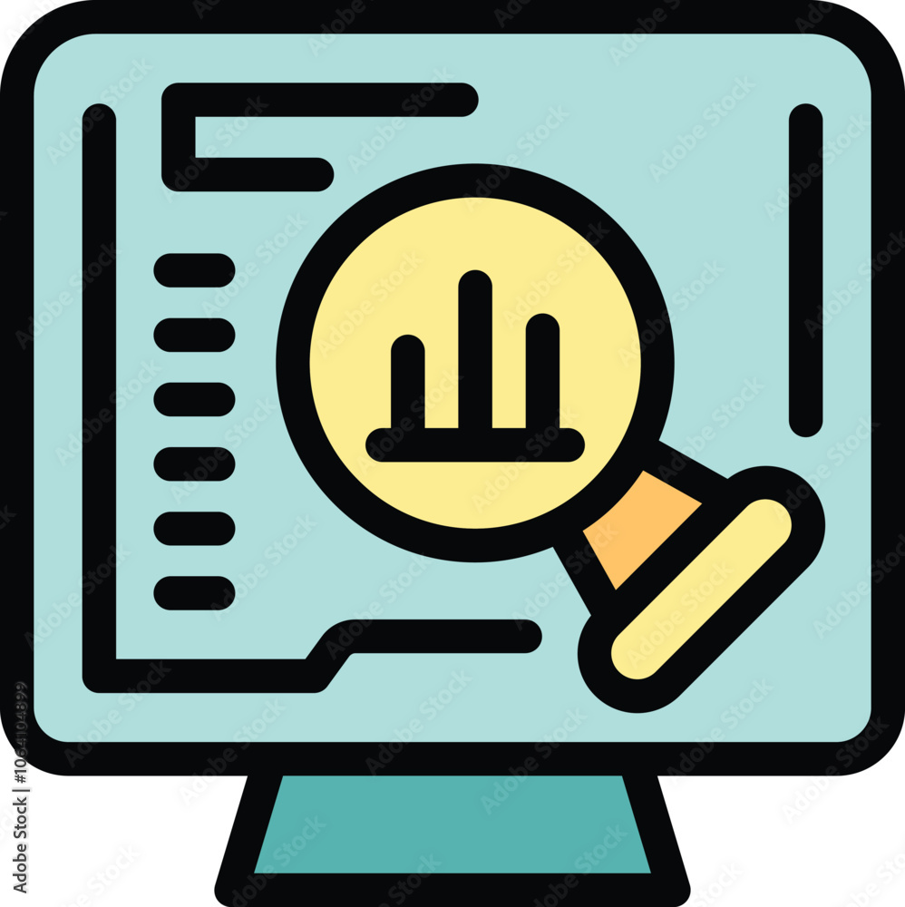 Poster software is analyzing statistical business data and focusing on a specific area of the bar chart