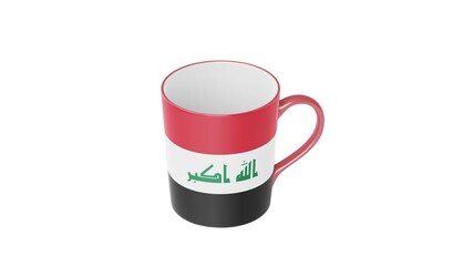 Republic of Iraq national flag isolated on white background. Iraq is a country in West Asia and a core country in the geopolitical region known as the Middle East.