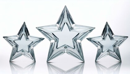 Obraz premium Blank star shape glass trophy crystal front view isolate on White background
