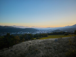 sunset in the mountains
